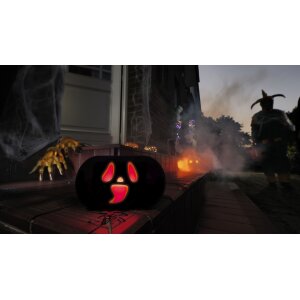 Halloween Spooky Soundbox Ghostface mit gruseligen Geräuschen roten LEDs Bewegungsmelder  Akku