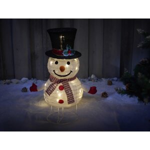 B-Ware Mini LED Schneemann Weihnachtsdeko 70cm hoch mit...