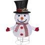 B-Ware Mini LED Schneemann Weihnachtsdeko 70cm hoch mit 45 integrierten warmweißen LEDs