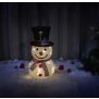 B-Ware Mini LED Schneemann Weihnachtsdeko 70cm hoch mit 45 integrierten warmweißen LEDs
