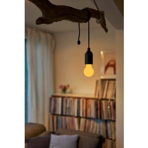 RGB LED Ziehlampe mit Fernbedienung, Timer & Batterie – Farbwechsel, 0,5W, 3x1,5V AA 3er-Set schwarz