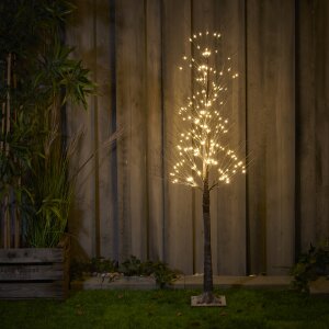 B-Ware Festlicher 150 cm LED Baum mit Schneeverzierung  240 Warmweiße LEDs, 5 Meter Kabel &