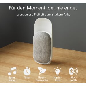 3in1 Nature Sound Box LED Nachtlicht mit Bluetooth Lautsprecher und Naturgeräuschen Ideale weiß