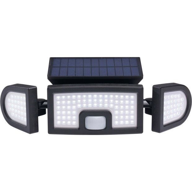 LED Strahler Solar Bewegungsmelder Fernbedienung 2400mAh Akku IP54