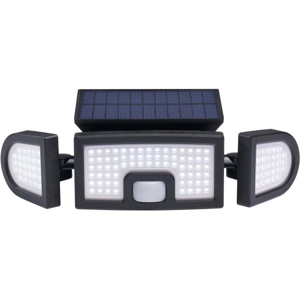 LED Strahler Solar Bewegungsmelder Fernbedienung 2400mAh Akku IP54