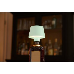 Northpoint 3in1 LED Tischlampe Flaschenleuchte max. 45cm hoch mit 3000mAh Akku 200lm warmweißes Licht (3000K) stufenlos dimmbar für Innen und Außen Hellgrün