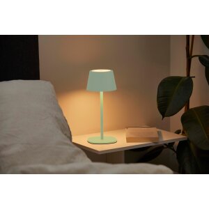 Northpoint 3in1 LED Tischlampe Flaschenleuchte max. 45cm hoch mit 3000mAh Akku 200lm warmweißes Licht (3000K) stufenlos dimmbar für Innen und Außen Hellgrün