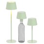 Northpoint 3in1 LED Tischlampe Flaschenleuchte max. 45cm hoch mit 3000mAh Akku 200lm warmweißes Licht (3000K) stufenlos dimmbar für Innen und Außen Hellgrün