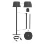 Northpoint 3in1 LED Tischlampe Flaschenleuchte max. 45cm hoch mit 3000mAh Akku 200lm warmweißes Licht (3000K) stufenlos dimmbar für Innen und Außen Hellgrün