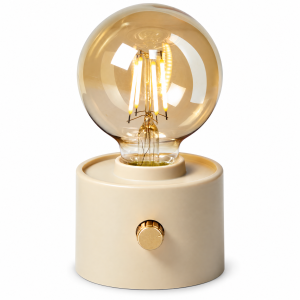 Vintage LED Akku-Tischleuchte Edison Glühbirne stufenlos dimmbar USB-C Beige