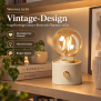 Vintage LED Akku-Tischleuchte Edison Glühbirne stufenlos dimmbar USB-C Beige
