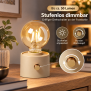 Vintage LED Akku-Tischleuchte Edison Glühbirne stufenlos dimmbar USB-C Beige