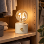 Vintage LED Akku-Tischleuchte Edison Glühbirne stufenlos dimmbar USB-C Beige