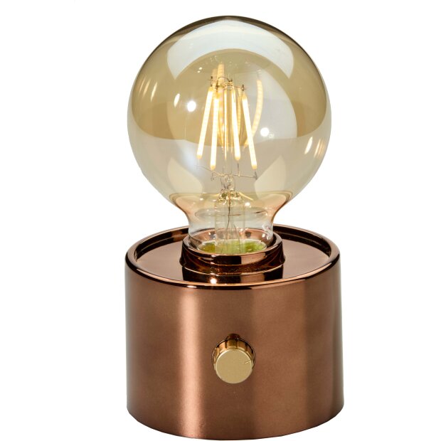 Vintage Akku Glühbirne Edison LED Tischlampe USB-C dimmbar mit Drehschalter  moderne Dekoration Bronze