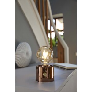 Vintage Akku Glühbirne Edison LED Tischlampe USB-C dimmbar mit Drehschalter  moderne Dekoration Bronze