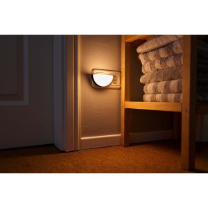 LED Nachtlicht mit Dämmerungssensor & Bewegungsmelder, Up&Down Licht für Steckdose Halbkugel-Schwarz