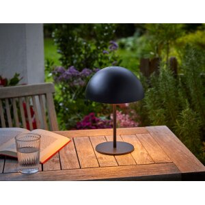 LED Metall Akku Tischlampe in Pilzform 28cm hoch...