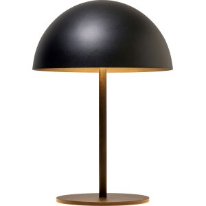 LED Metall Akku Tischlampe in Pilzform 28cm hoch Touch-Schalter Outdoor Lampenschirm Terassenleuchte Schwarz