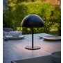 LED Metall Akku Tischlampe in Pilzform 28cm hoch Touch-Schalter Outdoor Lampenschirm Terassenleuchte Schwarz