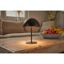 LED Metall Akku Tischlampe in Pilzform 28cm hoch Touch-Schalter Outdoor Lampenschirm Terassenleuchte Schwarz