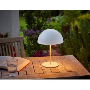 LED Metall Akku Tischlampe in Pilzform 28cm hoch...