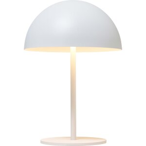 LED Metall Akku Tischlampe in Pilzform 28cm hoch Touch-Schalter Outdoor Lampenschirm Terassenleuchte Weiß