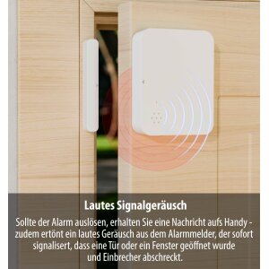 Wifi Alarmsystem 2er-Set für Fenster & Türen  TUYA "Smart Home" App mit Alexa & Google Home