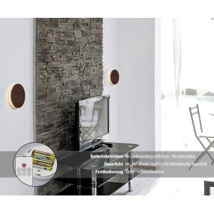 B-Ware LED Wandleuchte Indirektes Licht Echtholz Dimmbar Fernbedienung mit Timer-Walnussholz