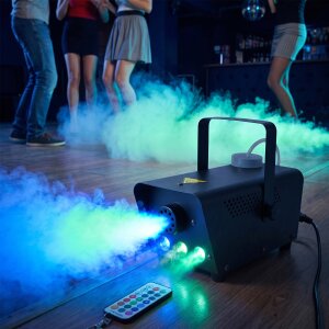 LED Nebelmaschine mit Fernbedienung & Farbwechsel - inkl. Nebelfluid