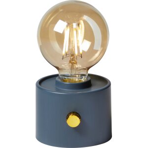 B-Ware Vintage Akku Glühbirne Edison LED Tischlampe USB-C dimmbar mit Drehschalter – moderne Dekoration grau
