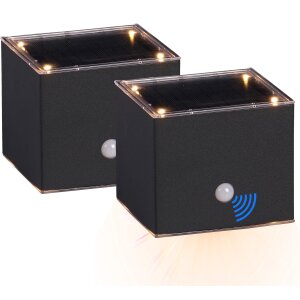 LED Solar Wandleuchte 2er-Set mit Bewegungsmelder Up...