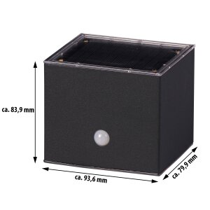 LED Solar Wandleuchte 2er-Set mit Bewegungsmelder Up & Down-Technik, Warmweiß, - Würfel 2er-Set