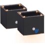 LED Solar Wandleuchte 2er-Set mit Bewegungsmelder Up & Down-Technik, Warmweiß, - Würfel 2er-Set