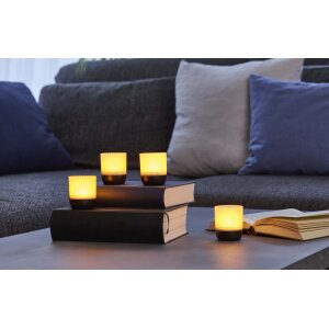 LED Akku Lounge Lights 4er-Set mit Touchsensor Kabellos für Innen und Außen RGBW - Matt / schwarz