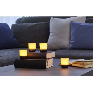LED Akku Lounge Lights 4er-Set mit Touchsensor Kabellos für Innen und Außen RGBW - Matt / schwarz