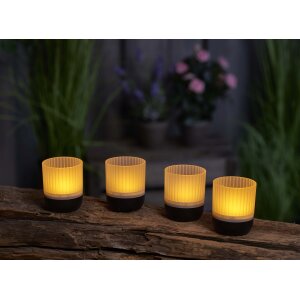 LED Akku Lounge Lights 4er-Set mit Touchsensor Kabellos für Innen und Außen RGBW - Matt / schwarz
