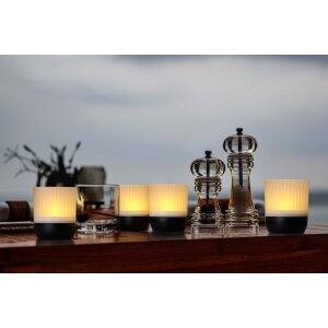 LED Akku Lounge Lights 4er-Set mit Touchsensor Kabellos für Innen und Außen RGBW - Matt / schwarz