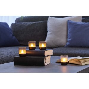 LED Akku Lounge Lights 4er-Set mit Touchsensor Kabellos für Innen und Außen - Transparent / schwarz
