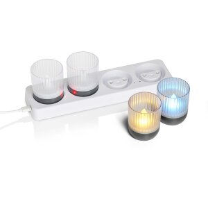 LED Akku Lounge Lights 4er-Set mit Touchsensor Kabellos für Innen und Außen - Transparent / schwarz