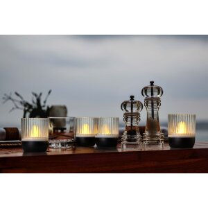 LED Akku Lounge Lights 4er-Set mit Touchsensor Kabellos für Innen und Außen - Transparent / schwarz