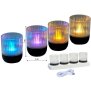 LED Akku Lounge Lights 4er-Set mit Touchsensor Kabellos für Innen und Außen - Transparent / schwarz