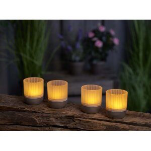 LED Akku Lounge Lights 4er-Set mit Touchsensor Kabellos für Innen und Außen RGBW - Matt / silber
