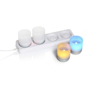 LED Akku Lounge Lights 4er-Set mit Touchsensor Kabellos für Innen und Außen RGBW - Matt / silber