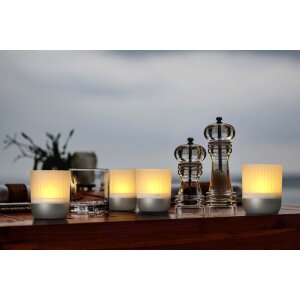 LED Akku Lounge Lights 4er-Set mit Touchsensor Kabellos für Innen und Außen RGBW - Matt / silber