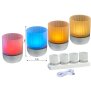LED Akku Lounge Lights 4er-Set mit Touchsensor Kabellos für Innen und Außen RGBW - Matt / silber