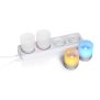 LED Akku Lounge Lights 4er-Set mit Touchsensor Kabellos für Innen und Außen RGBW - Matt / silber