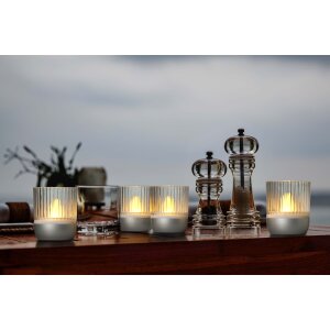 LED Akku Lounge Lights 4er-Set mit Touchsensor Kabellos für Innen und Außen - Transparent / silber