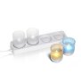 LED Akku Lounge Lights 4er-Set mit Touchsensor Kabellos für Innen und Außen - Transparent / silber