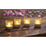 LED Akku Lounge Lights 4er-Set mit Touchsensor Kabellos für Innen und Außen - Transparent / silber