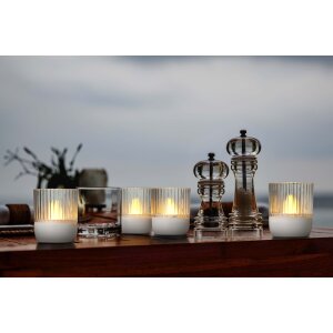 LED Akku Lounge Lights 4er-Set mit Touchsensor Kabellos für Innen und Außen - Transparent / weiß